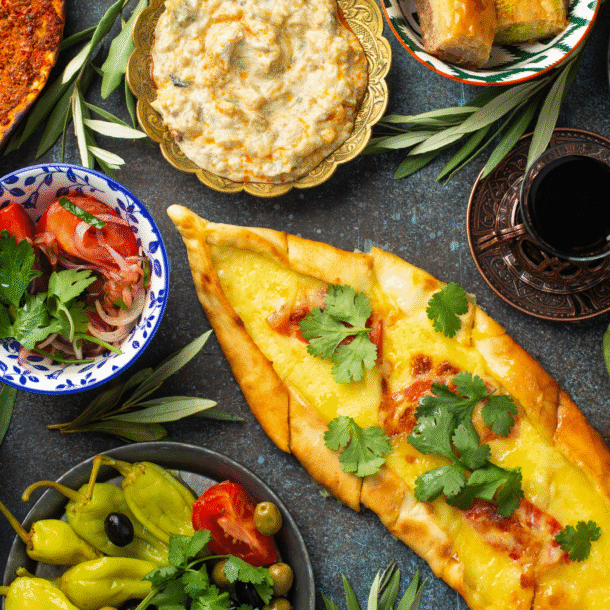 turkish food on a table - hatay