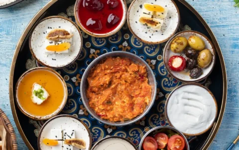Breakfast dishes at Hatay